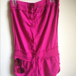 Juniors Fuschia Pink Shorts Romper Size Large